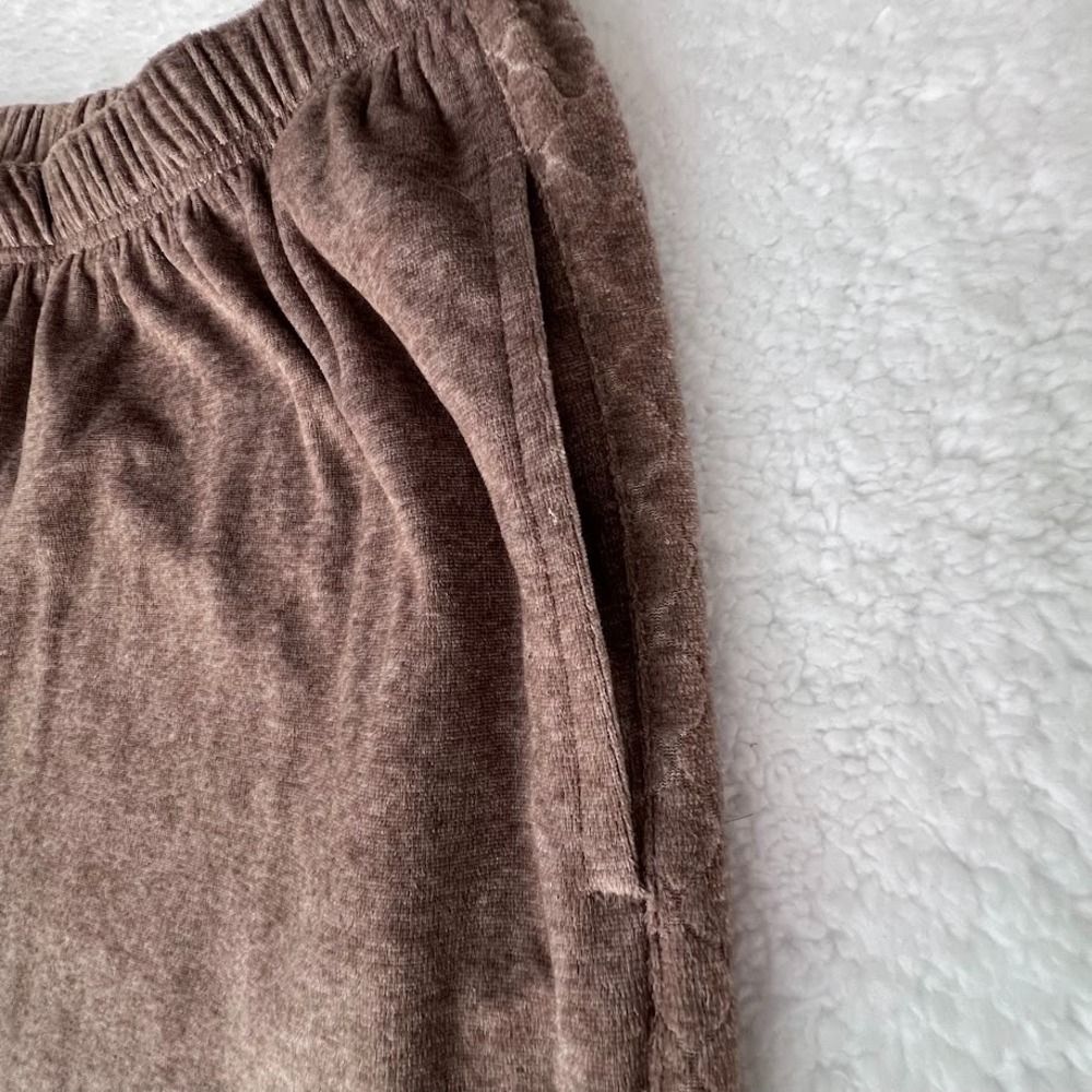 Alfred Dunner Womens 18 Brown Velour Pull On Pants Elastic Waist‎ Pockets - Picture 3 of 7